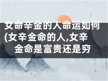 女命辛金的人命运如何(女辛金命的人,女辛金命是富贵还是穷