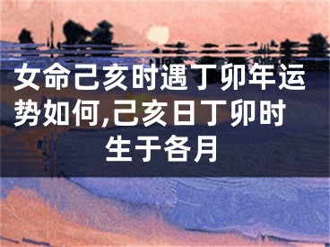 女命己亥时遇丁卯年运势如何,己亥日丁卯时生于各月