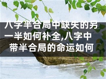 八字半合局中缺失的另一半如何补全,八字中带半合局的命运如何