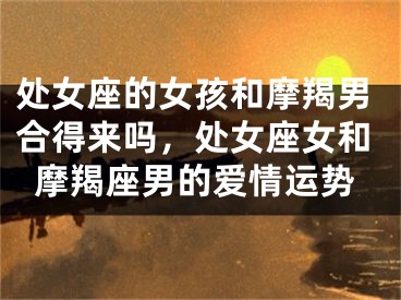 处女座的女孩和摩羯男合得来吗,处女座女和摩羯座男的爱情运势