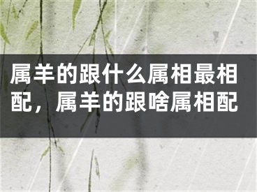 属羊的跟什么属相最相配,属羊的跟啥属相配