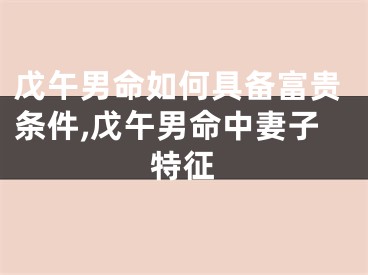 戊午男命如何具备富贵条件,戊午男命中妻子特征