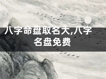 八字命盘取名大,八字名盘免费