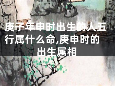 庚子年申时出生的人五行属什么命,庚申时的出生属相