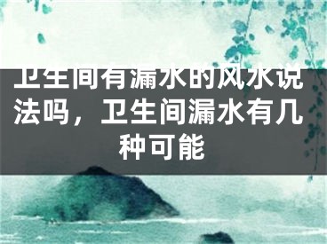 卫生间有漏水的风水说法吗，卫生间漏水有几种可能
