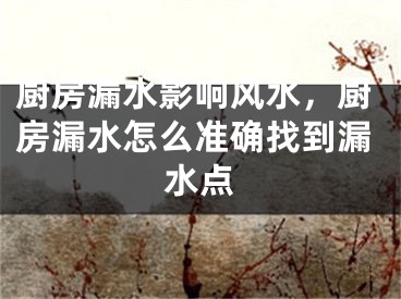 厨房漏水影响风水，厨房漏水怎么准确找到漏水点