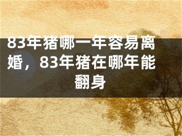 83年猪哪一年容易离婚，83年猪在哪年能翻身