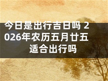 今日是出行吉日吗 2026年农历五月廿五适合出行吗