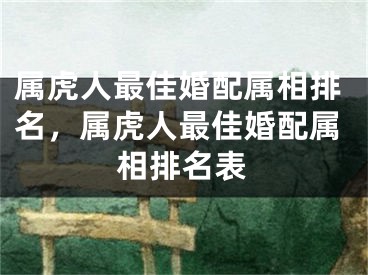 属虎人最佳婚配属相排名，属虎人最佳婚配属相排名表