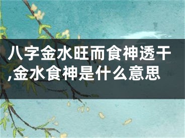 八字金水旺而食神透干,金水食神是什么意思