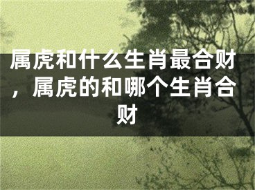 属虎和什么生肖最合财，属虎的和哪个生肖合财