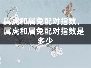 属虎和属兔配对指数,属虎和属兔配对指数是多少