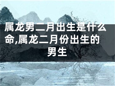 属龙男二月出生是什么命,属龙二月份出生的男生