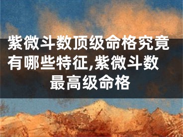 紫微斗数顶级命格究竟有哪些特征,紫微斗数最高级命格