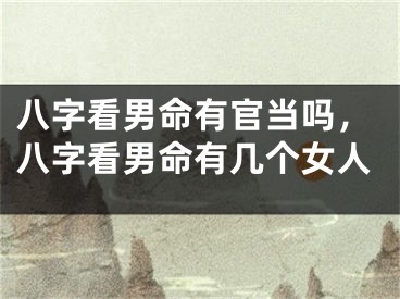 八字看男命有官当吗，八字看男命有几个女人