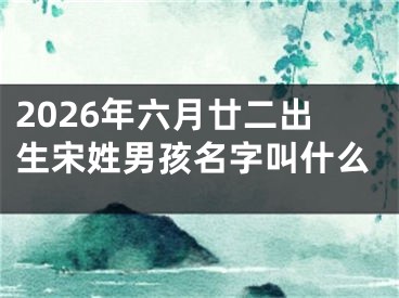 2026年六月廿二出生宋姓男孩名字叫什么