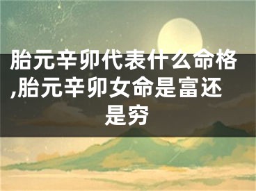 胎元辛卯代表什么命格,胎元辛卯女命是富还是穷