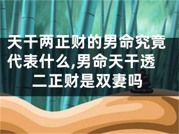 天干两正财的男命究竟代表什么,男命天干透二正财是双妻吗