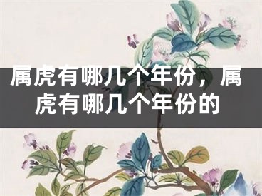 属虎有哪几个年份，属虎有哪几个年份的