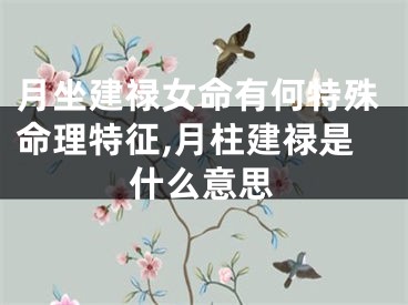月坐建禄女命有何特殊命理特征,月柱建禄是什么意思