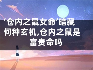 ‘仓内之鼠女命’暗藏何种玄机,仓内之鼠是富贵命吗