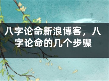 八字论命新浪博客，八字论命的几个步骤