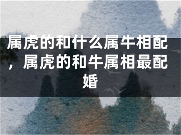 属虎的和什么属牛相配，属虎的和牛属相最配婚
