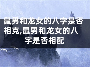 鼠男和龙女的八字是否相克,鼠男和龙女的八字是否相配