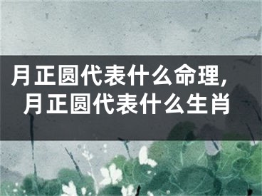 月正圆代表什么命理,月正圆代表什么生肖