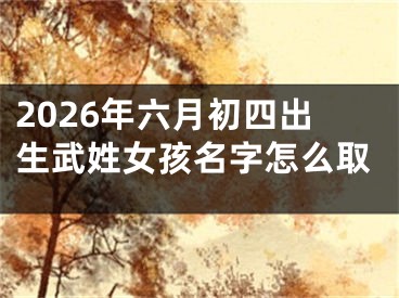 2026年六月初四出生武姓女孩名字怎么取