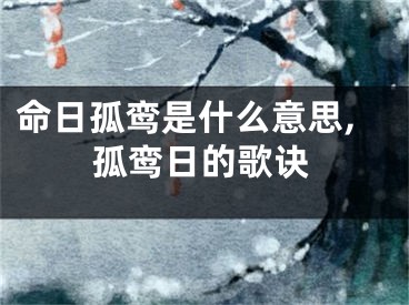 命日孤鸾是什么意思,孤鸾日的歌诀