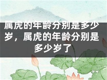 属虎的年龄分别是多少岁，属虎的年龄分别是多少岁了
