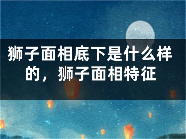 狮子面相底下是什么样的，狮子面相特征