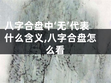 八字合盘中‘无’代表什么含义,八字合盘怎么看