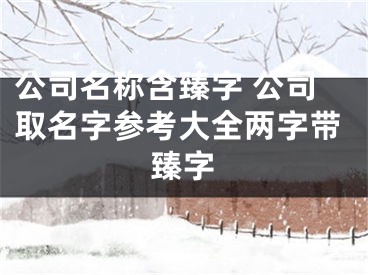 公司名称含臻字 公司取名字参考大全两字带臻字