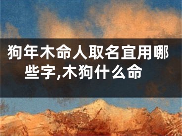 狗年木命人取名宜用哪些字,木狗什么命