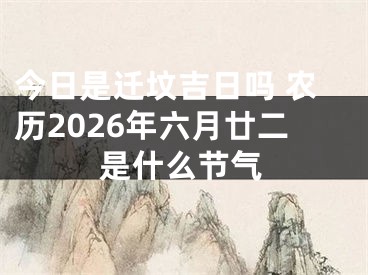今日是迁坟吉日吗 农历2026年六月廿二是什么节气