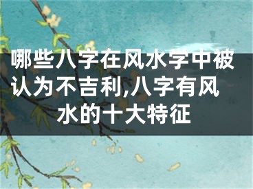 哪些八字在风水学中被认为不吉利,八字有风水的十大特征
