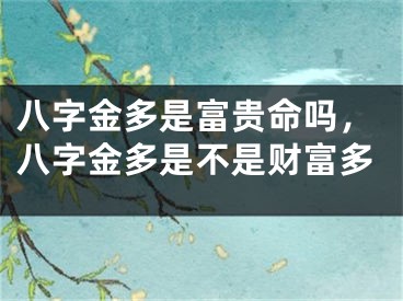 八字金多是富贵命吗，八字金多是不是财富多