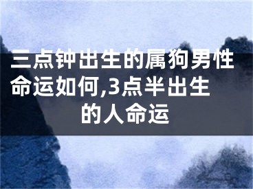 三点钟出生的属狗男性命运如何,3点半出生的人命运
