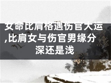 女命比肩格遇伤官大运,比肩女与伤官男缘分深还是浅