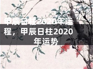 甲辰日柱2020年运程，甲辰日柱2020年运势