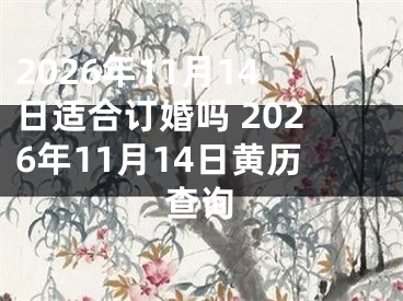 2026年11月14日适合订婚吗 2026年11月14日黄历查询