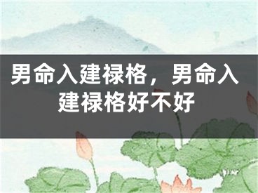 男命入建禄格，男命入建禄格好不好