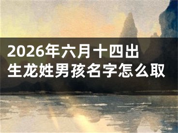 2026年六月十四出生龙姓男孩名字怎么取