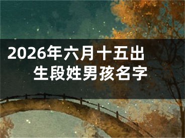 2026年六月十五出生段姓男孩名字
