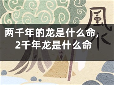 两千年的龙是什么命,2千年龙是什么命