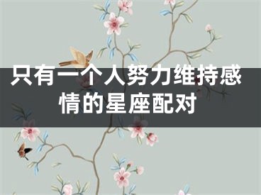 只有一个人努力维持感情的星座配对