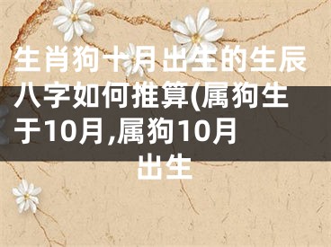 生肖狗十月出生的生辰八字如何推算(属狗生于10月,属狗10月出生
