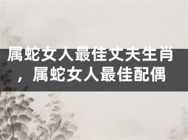 属蛇女人最佳丈夫生肖，属蛇女人最佳配偶